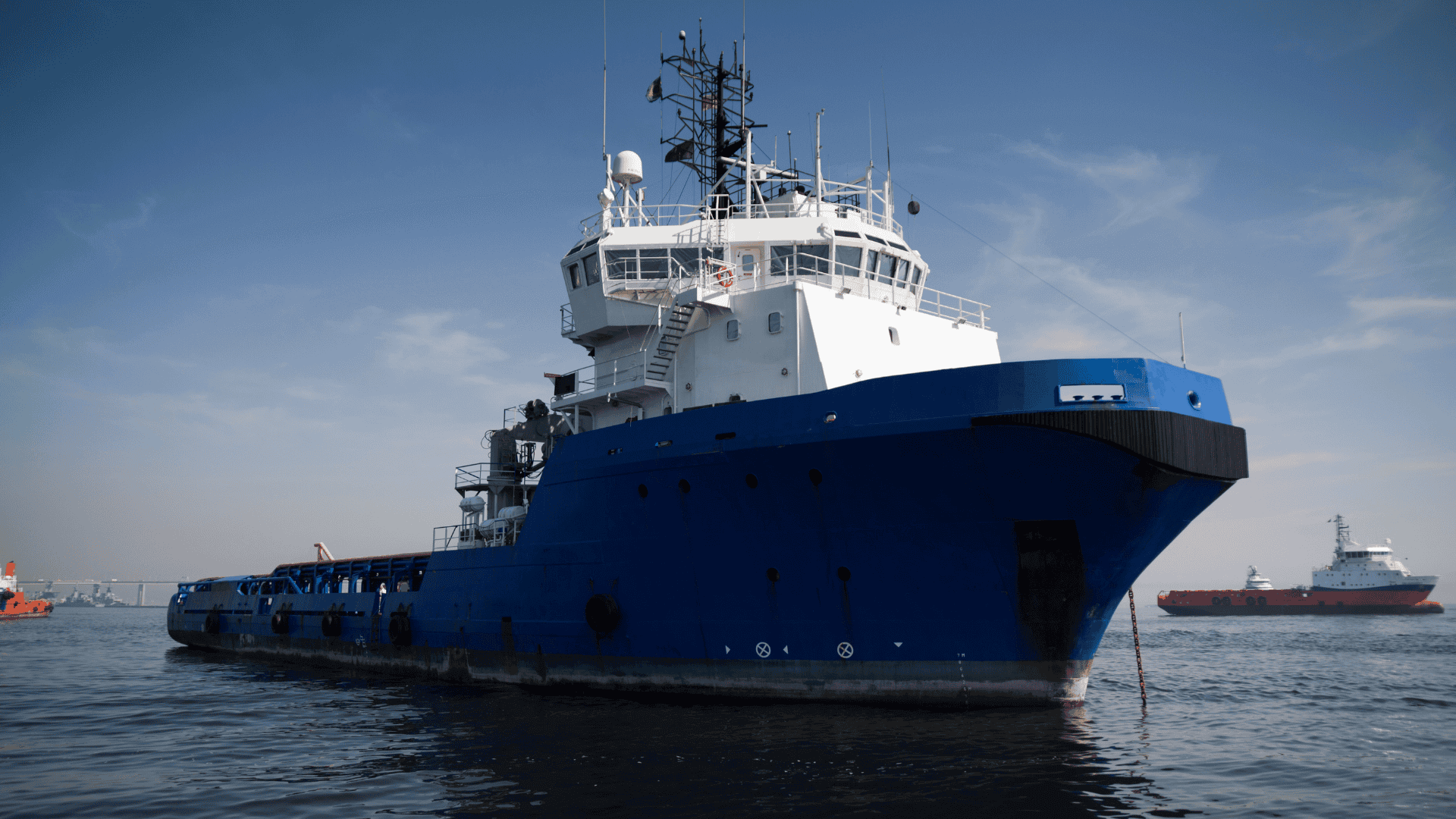 Vessel on sea