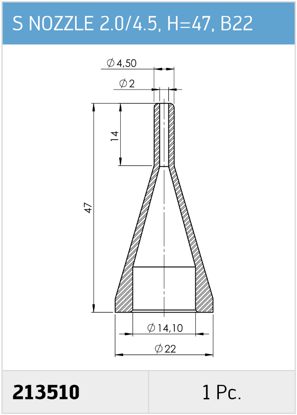 Smallest nozzle, 2mm, for selective soldering machine