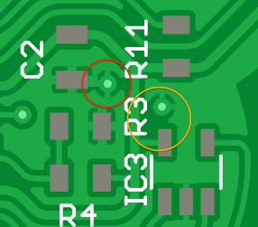 Thermal relief on the pads was added for better solderability