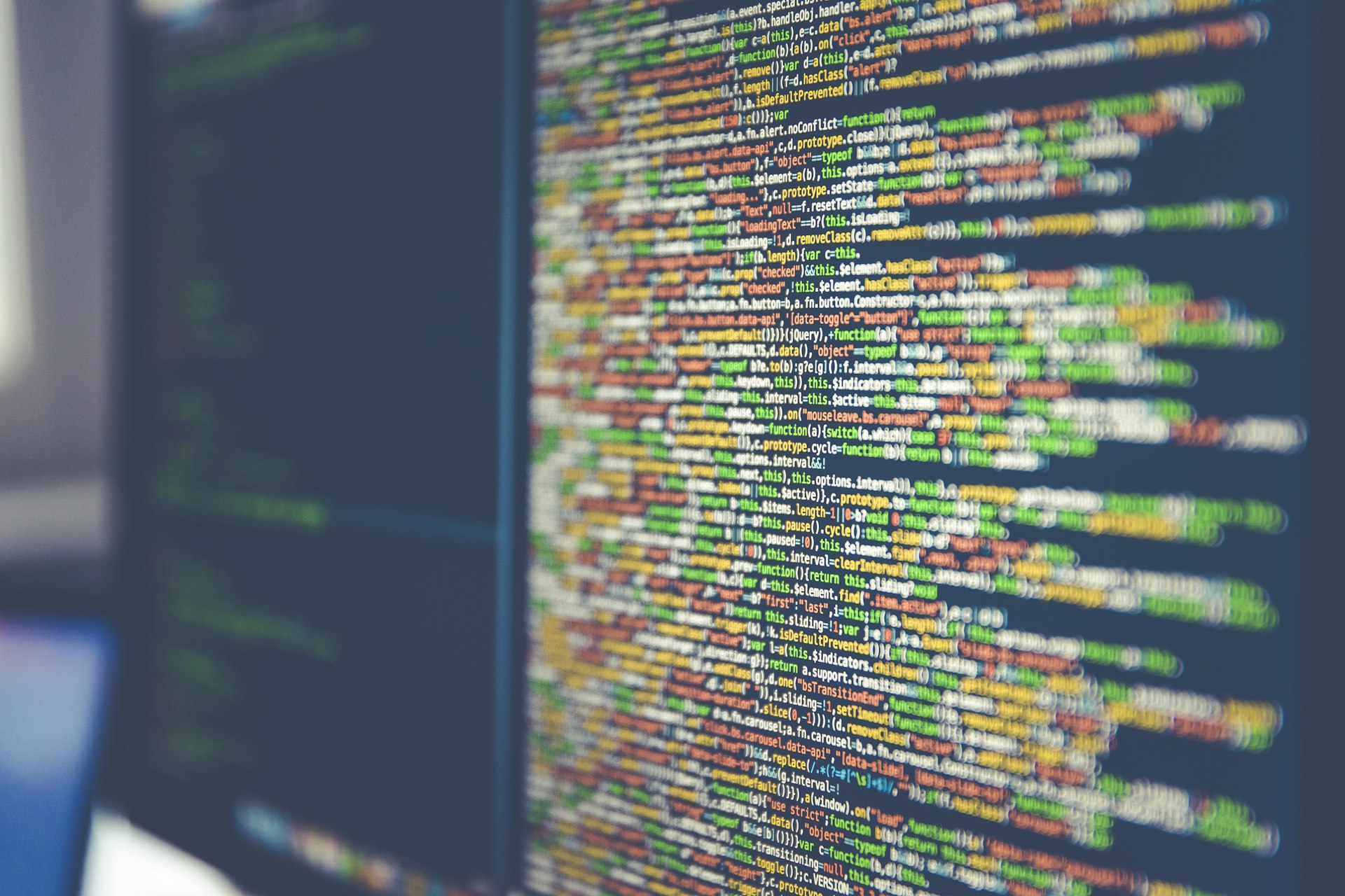 Source code on a screen